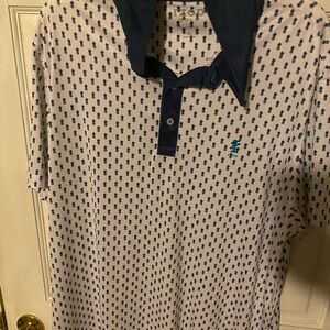 Izod Polo with Navy and White Pattern